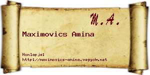 Maximovics Amina névjegykártya